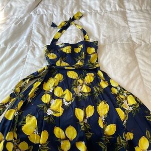 Summer Lemon Dress Halter